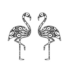 Abstract Ornamental Flamingo Shape. Vector Bird for Your Design.