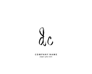 DC Initial handwriting logo vector