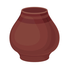 Clay thick jug. Vector illustration on a white background.