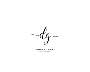 DG Initial handwriting logo vector