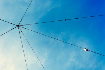 blue sky and steel construction background