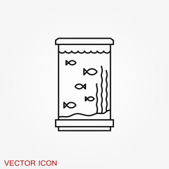 Aquarium fish vector icon. Flat aquarium fish icon for your design.