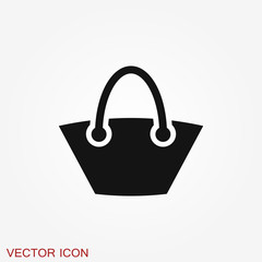 Shopping bag icon vector. Flat design style.
