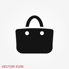 Shopping bag icon vector. Flat design style.