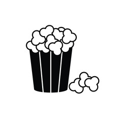 popcorn icon vector  illustration isolated on white background. icon with mirror shadow 