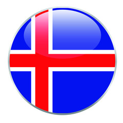 Obraz premium Iceland round flag . closy flag of Iceland - vector button. 