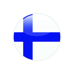 Obraz premium Finland round flag . closy flag of Finland - vector button. 