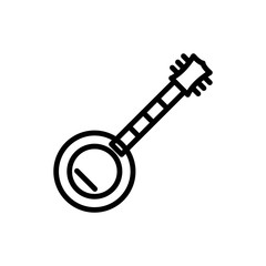 banjo line vector icon