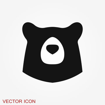 Bear icon. Vector concept illustration for design.
