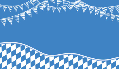 Wimpelkette mit diagonale Rautenmuster in Blau Weiß oben mit blauer Textfläche