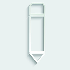  pen icon. pencil icon.  paper icon  with shadow 