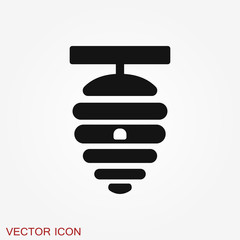 Beehive vector icon. beehive sign on background.