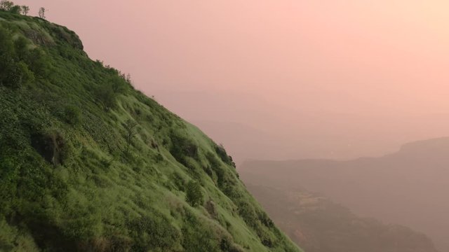 Drone flying in Mountains of the Western Ghats in India