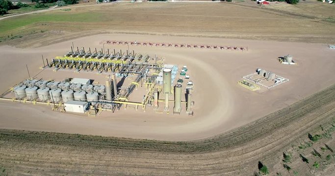 Frack Pad partial orbit showing separators and tanks.