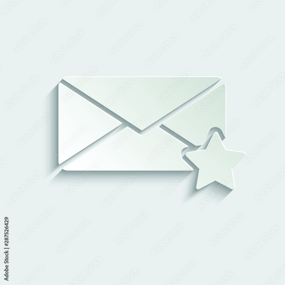 Poster mail icon. the envelope. vector open email icon paper icon with shadow
