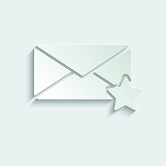 mail icon. The envelope. vector open email icon  paper icon  with shadow 