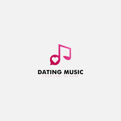 Obraz premium modern logo dating music with not music