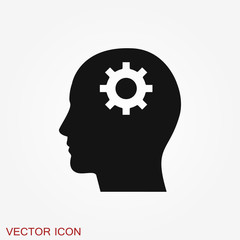 Brain vector icon. Simple illustration isolated on background
