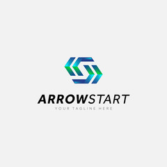Arrows stat logo and S abstract logo designs