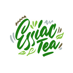 Essiac tea hand drawn illustration. Template for card banner and poster for restaurant menu and package. Vector illustration