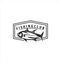 Retro fishing Logo club vector badges labels emblems . Vintage Fishing Sport Club Logo Vector 
