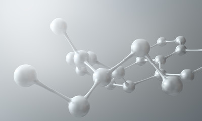 Difficult molecule on a gradient background. 3d illustration
