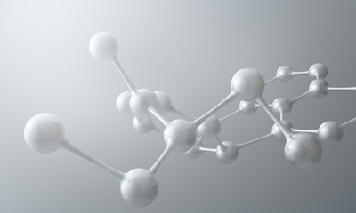 Obraz premium Difficult molecule on a gradient background. 3d illustration