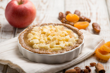 apple cake with dried grape and cinnamon