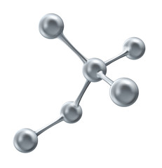 Molecule for chemistry. Vector realistic illustration isolated on white background.