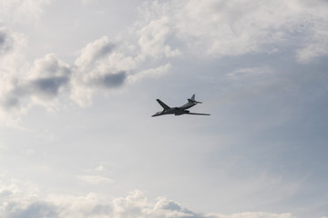 Fototapeta na wymiar Big passenger plane flying in the skies
