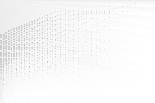 Abstract white and gray gradient background with half tone dots. Vector illustration, EPS10. Can be used as background, backdrop in graphic design, book cover, flyer, brochure, etc.