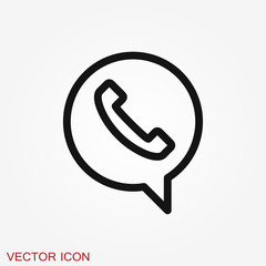 Call icon in trendy flat style isolated on background.