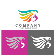 eagle logo with line colorful combination design illustration, freedom, hawk, phoenix, airline company image, line, wings