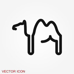Camel icon. Vector symbol African animal for web and design.