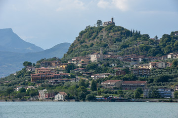 Fototapeta na wymiar View at lake Iseo on Lombardy, Italy
