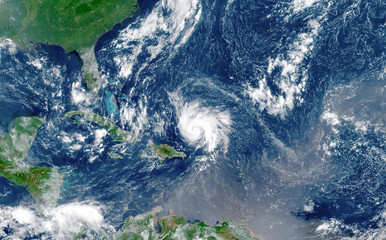 Satellite view of an hurricane Dorian approaching to USA.Elements of this image furnished by NASA.