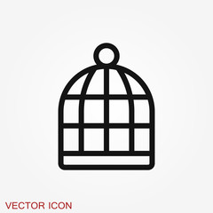 Bird cage icon for your design, logo. Vector illustration