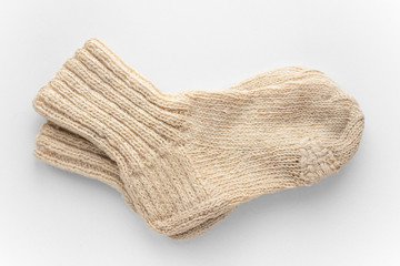 pair of knitted wool socks
