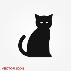 Cat icon. Logo design vector template Flat style.