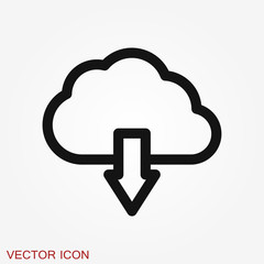 Cloud icon, outline and solid vector illustration