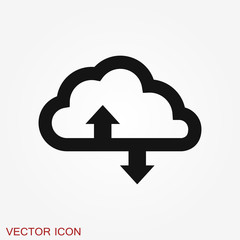 Cloud icon, outline and solid vector illustration