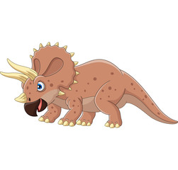 Cartoon angry triceratops isolated on white background © tigatelu