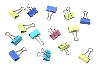 Set of paper clip isolated on white background