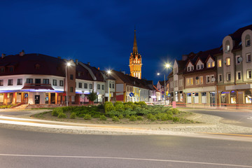 Architecture of Ketrzyn at night