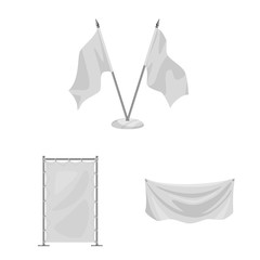 Vector design of promotional and textile sign. Collection of promotional and white stock vector illustration.