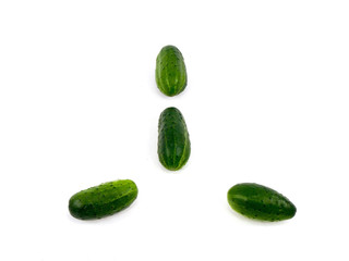 Cucumbers on a white background