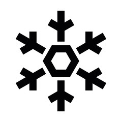 Snowflake icon. Christmas and winter theme. Simple flat black illustration on white background
