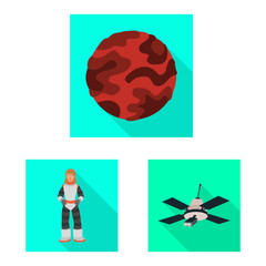 Vector design of science and cosmic sign. Collection of science and technology stock vector illustration.