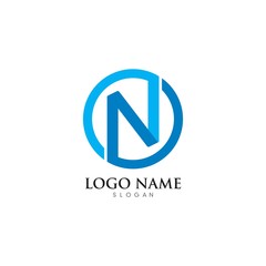 N Letter Logo Template vector icon illustration design 