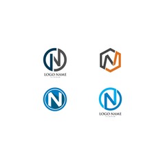 N Letter Logo Template vector icon illustration design 